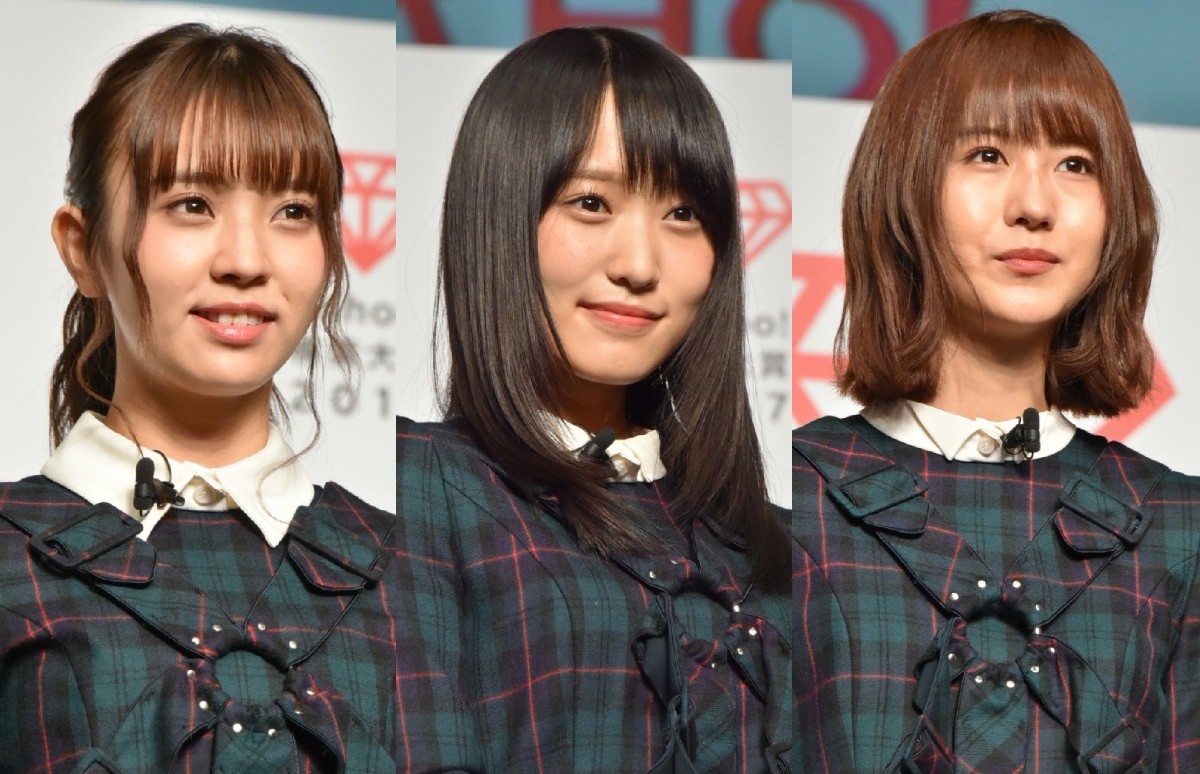 （左から）欅坂46・小林由依、菅井友香、土生瑞穂