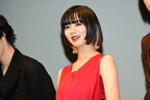 『貞子』完成披露試写会イベントに登場した池田エライザ