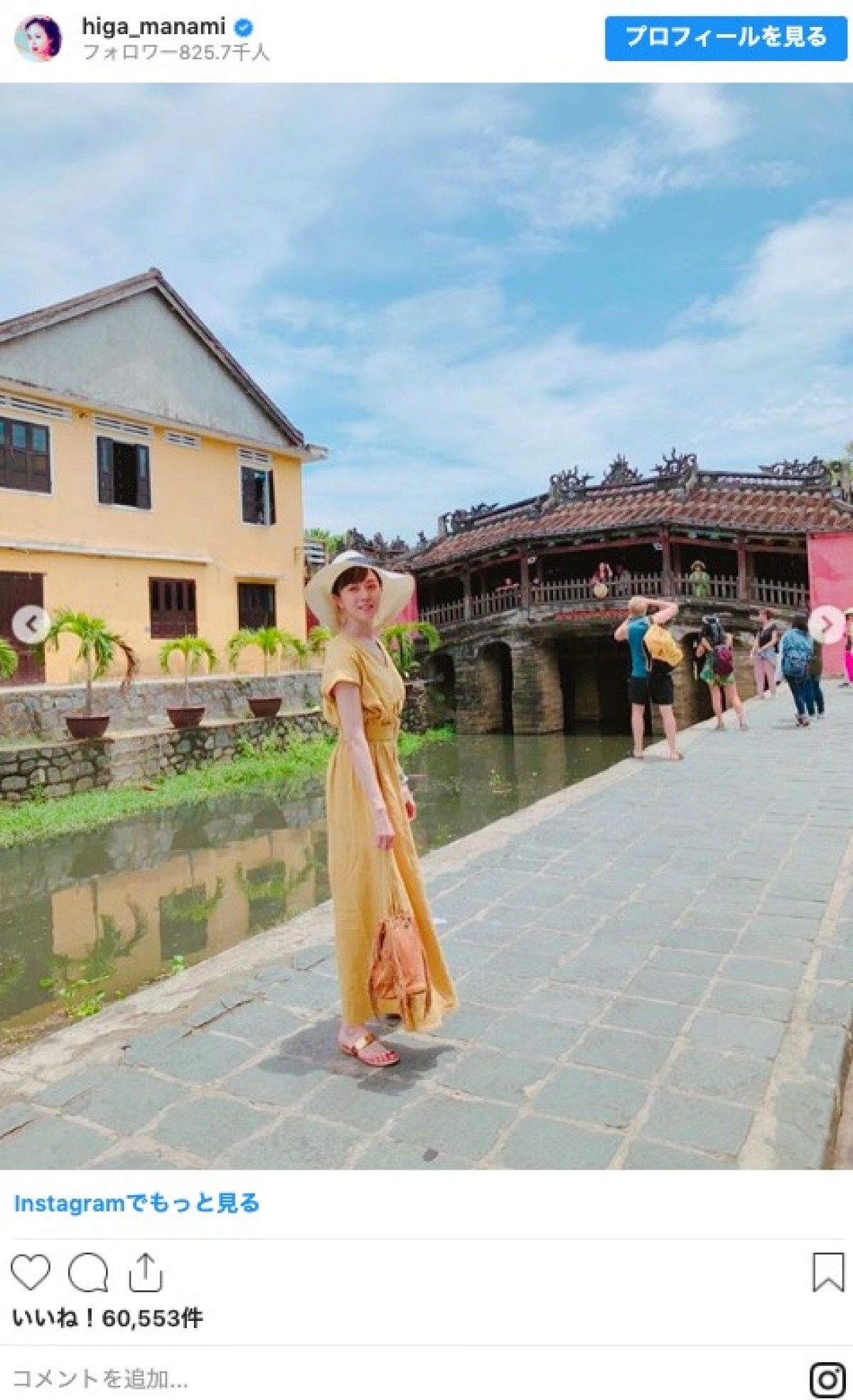 比嘉愛未、ベトナムで家族旅　鮮やかワンピース姿に「美人」「すてき」