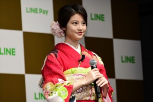 「LINE・LINE Pay 記者発表会」に登場した今田美桜
