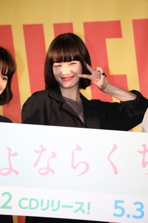 『さよならくちびる』公開直前イベントに登場した小松菜奈