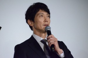 映画『空母いぶき』初日舞台挨拶に登壇した佐々木蔵之介