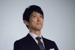 映画『空母いぶき』初日舞台挨拶に登壇した佐々木蔵之介