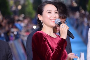 『ゴジラ　キング・オブ・モンスターズ』ゴジラカーペットイベントに登場したチャン・ツィイー