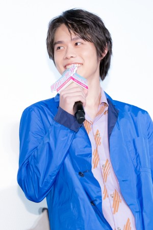 映画『町田くんの世界』公開記念舞台挨拶に登壇した細田佳央太