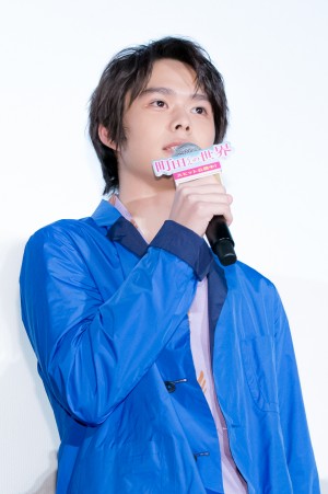 映画『町田くんの世界』公開記念舞台挨拶に登壇した細田佳央太