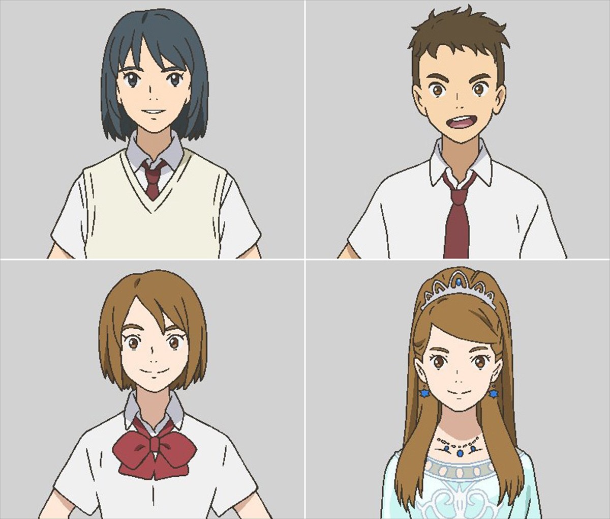 『二ノ国』のメインキャラクター(上段左より)山崎賢人演じるユウ、新田真剣佑演じるハル、(下段左より)永野芽郁演じるコトナ、アーシャ姫