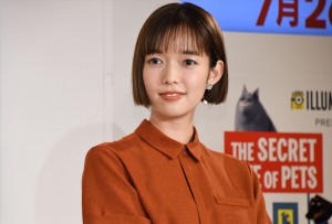 映画『ペット2』吹替版完成会見に登場した佐藤栞里