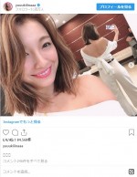 美背中を大胆披露　※「木下優樹菜」インスタグラム