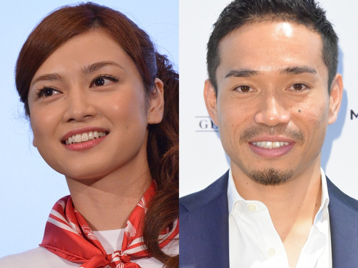 (左から)平愛梨、長友佑都