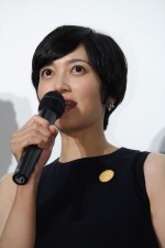 映画『こはく』完成披露上映会・舞台挨拶に登場した遠藤久美子