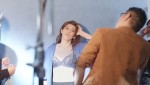 吉田沙保里がモデルを務めた、ワコール『シンクロブラ』撮影の様子