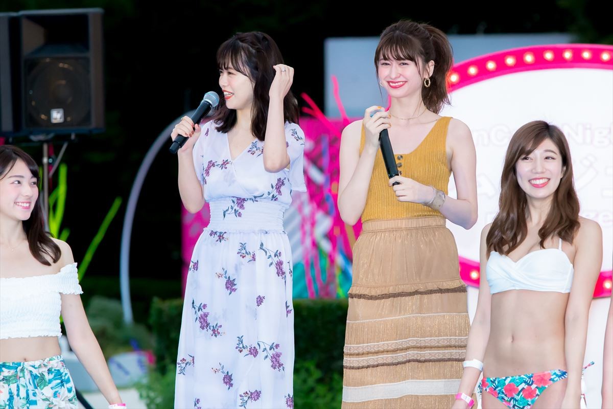 ゆうこす＆菜波、水着美女100名とプール開き 「もっとモテたい」野望語る