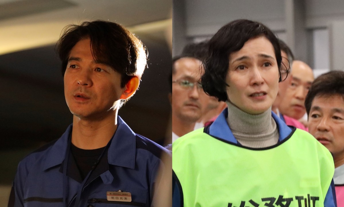 映画『Fukushima 50』に出演する吉岡秀隆と安田成美