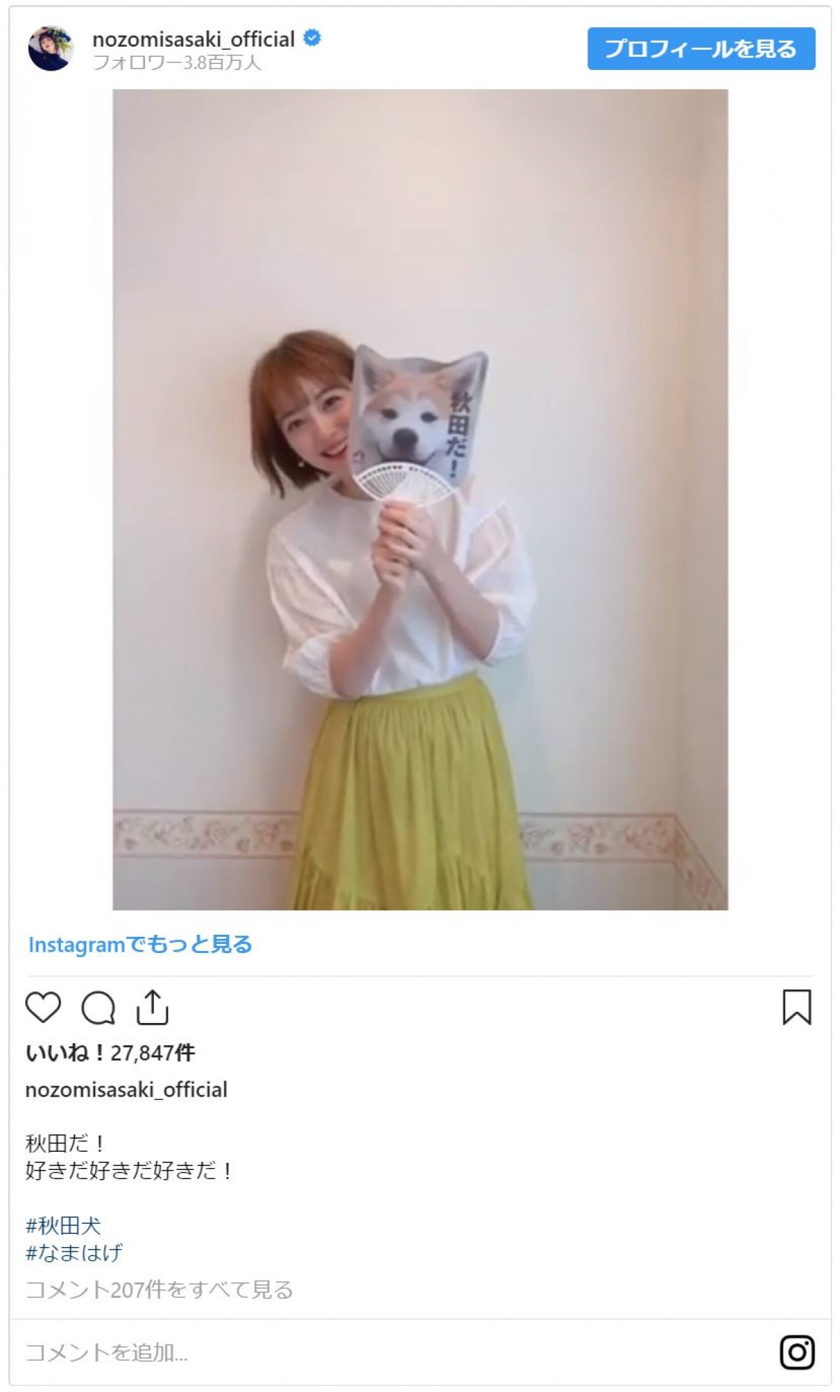 佐々木希「秋田サイコー！」 郷土愛あふれる動画がかわいすぎる