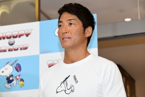 『SNOOPY in 銀座 2019』プレスイベントに登場した長嶋一茂
