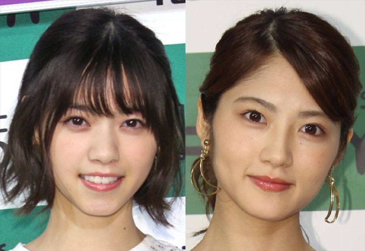 乃木坂46の1期生、（左から）西野七瀬、若月佑美