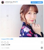 「可愛すぎる」柏木由紀の浴衣姿　※「柏木由紀」インスタグラム