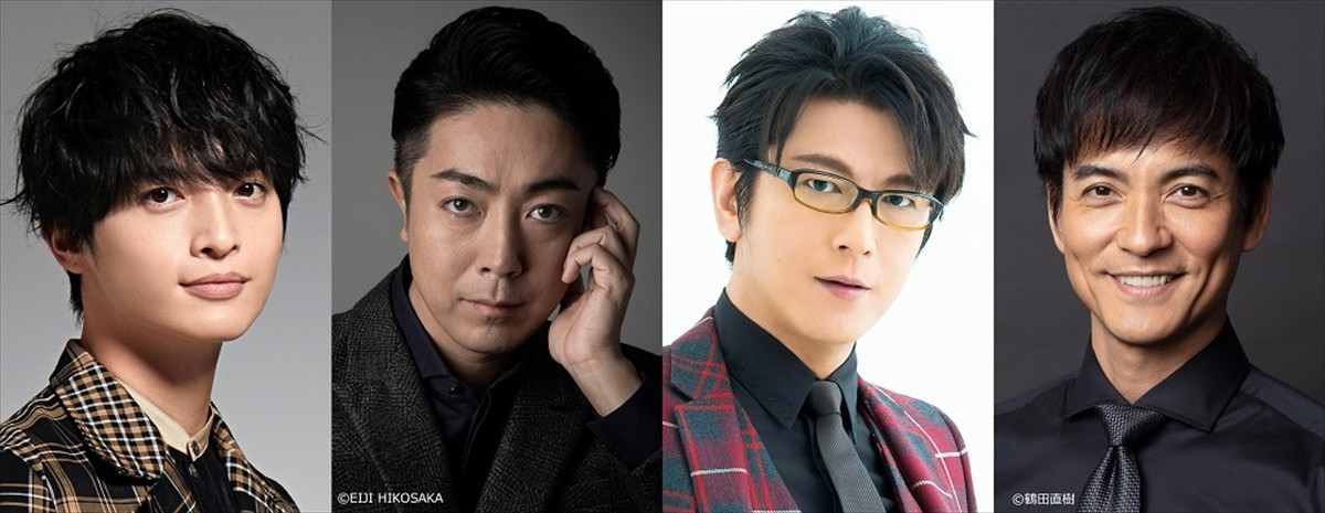 木村拓哉主演『グランメゾン東京』に出演する(左から)玉森裕太、尾上菊之助、及川光博、沢村一樹
