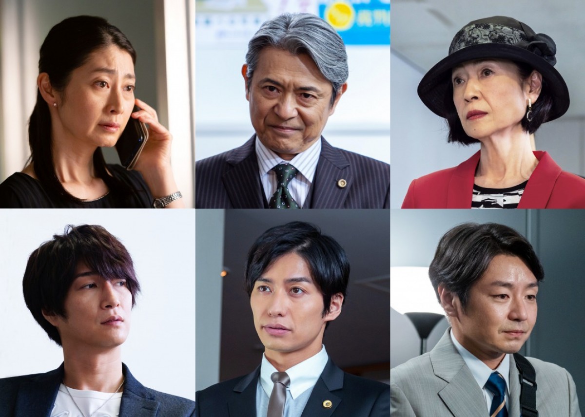 ドラマBiz『リーガル・ハート~いのちの再建弁護士~』第6話・最終話ゲスト陣(上段左から)仙道敦子、升毅、田島令子、(下段左から)天野浩成、武田航平、水橋研二