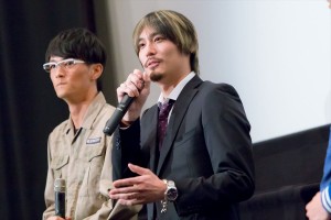 『ビルド NEW WORLD 仮面ライダーグリス』の完成披露舞台挨拶に登場した水上剣星