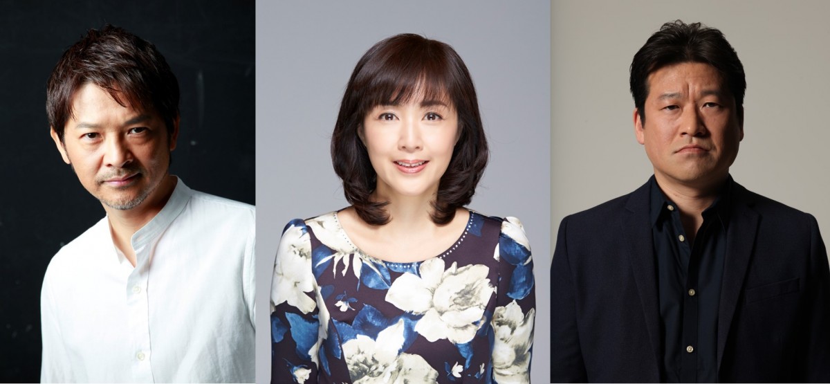 『エンジェルサイン』に出演する(左から)緒形直人、菊池桃子、佐藤二朗