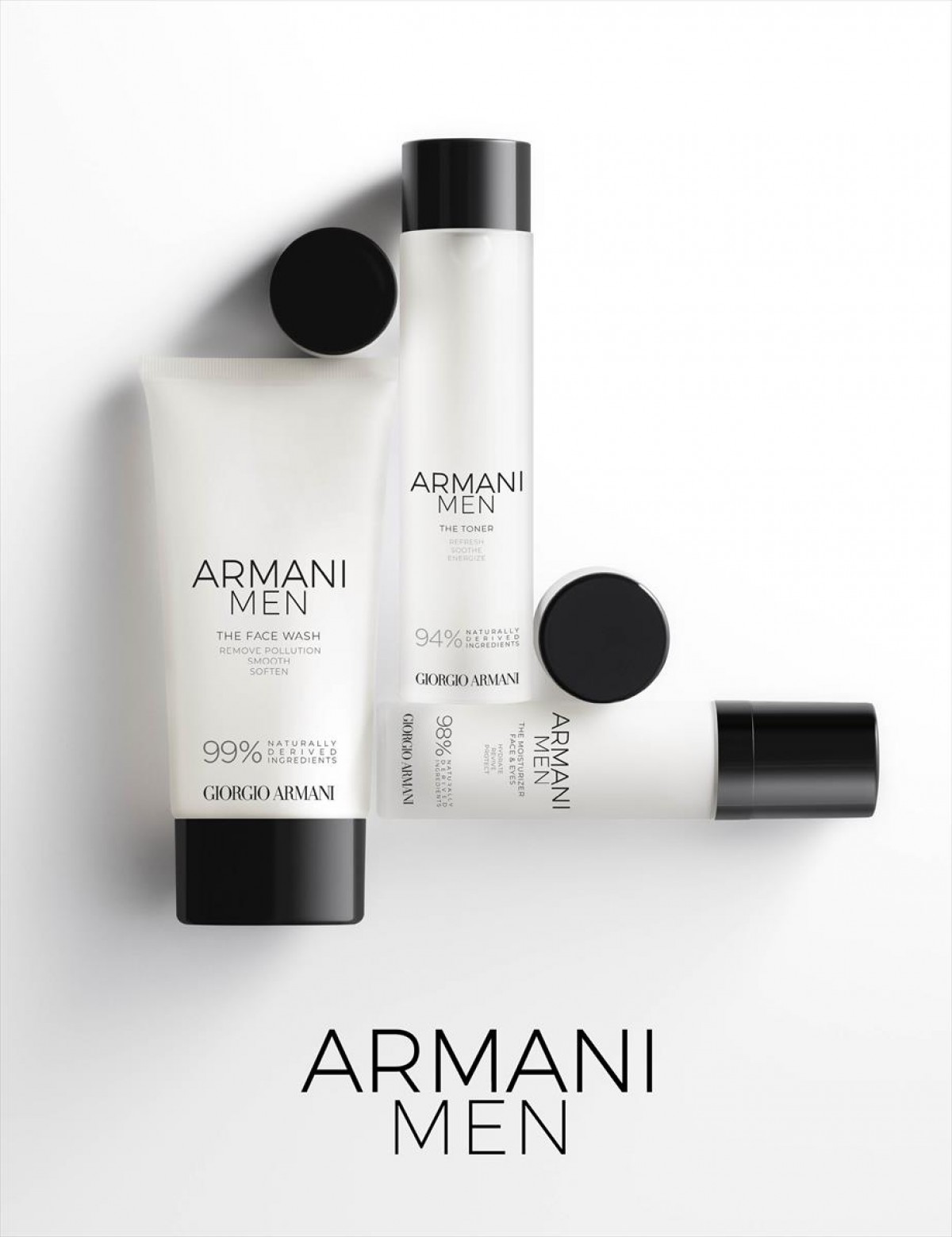 「アルマーニ」から、メンズのスキンケアアイテム登場！　化粧水などの3アイテム