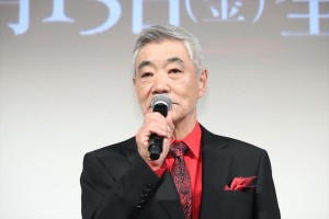 『ある船頭の話』完成披露試写会に登場した柄本明