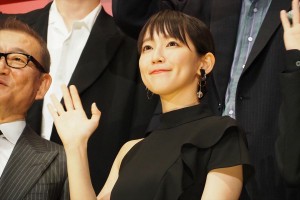 映画『見えない目撃者』完成披露試写会に登場した吉岡里帆
