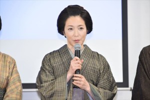 映画『みをつくし料理帖』第二弾キャスト発表記者会見に登場した若村麻由美