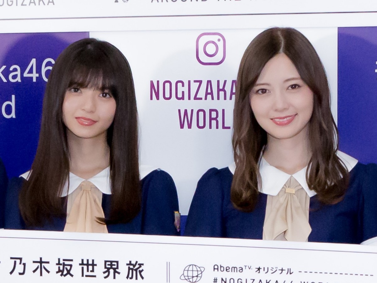 乃木坂46“新プロジェクト”発表記者会見に登場した(左から)齋藤飛鳥、白石麻衣