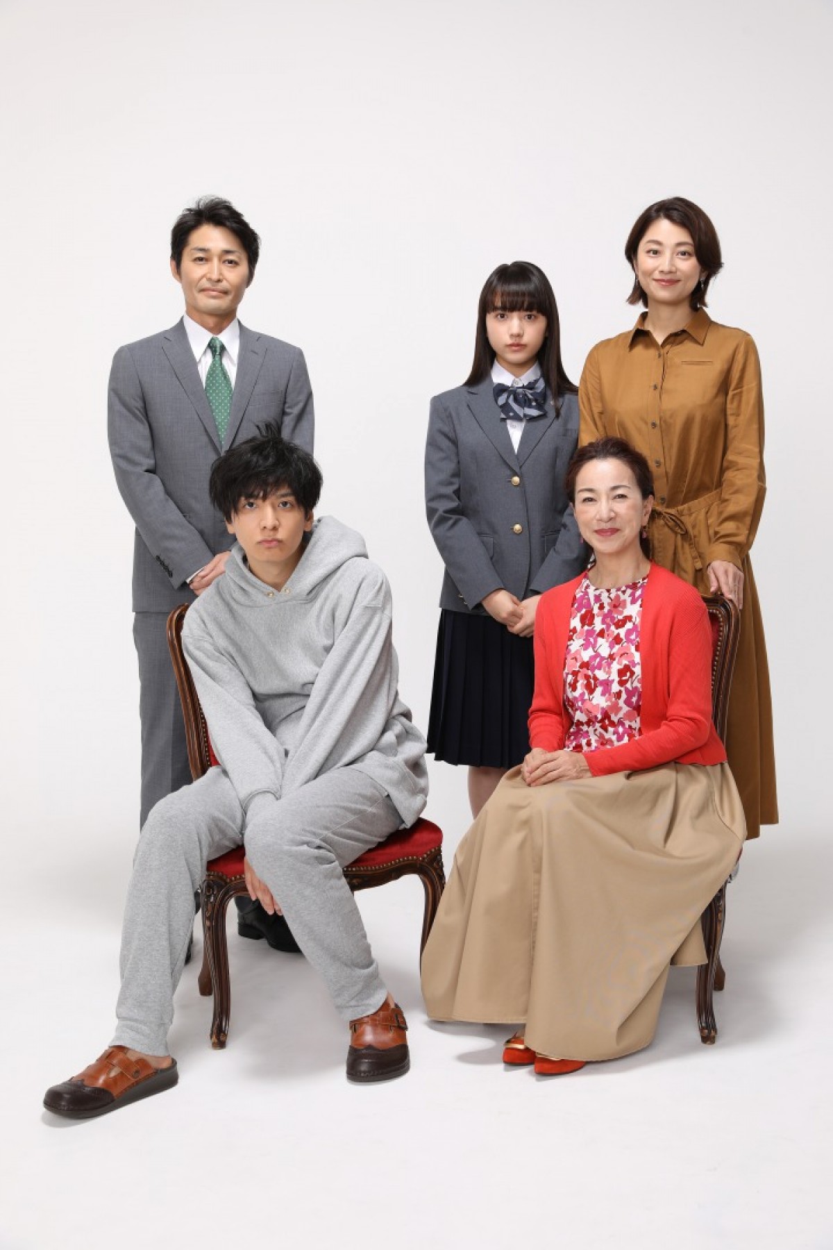 新土曜ドラマ『俺の話は長い』キャスト陣（下段左から時計回りで）生田斗真、安田顕、清原果耶、小池栄子、原田美枝子