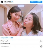 （左から）光子役の比嘉愛未、レミ子役の藤本沙紀　※「比嘉愛未」インスタグラム