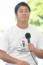 『ラグビーワールドカップ2019TM ファンゾーン in 神奈川・横浜』事前取材に登場した笠原ゴーフォワード