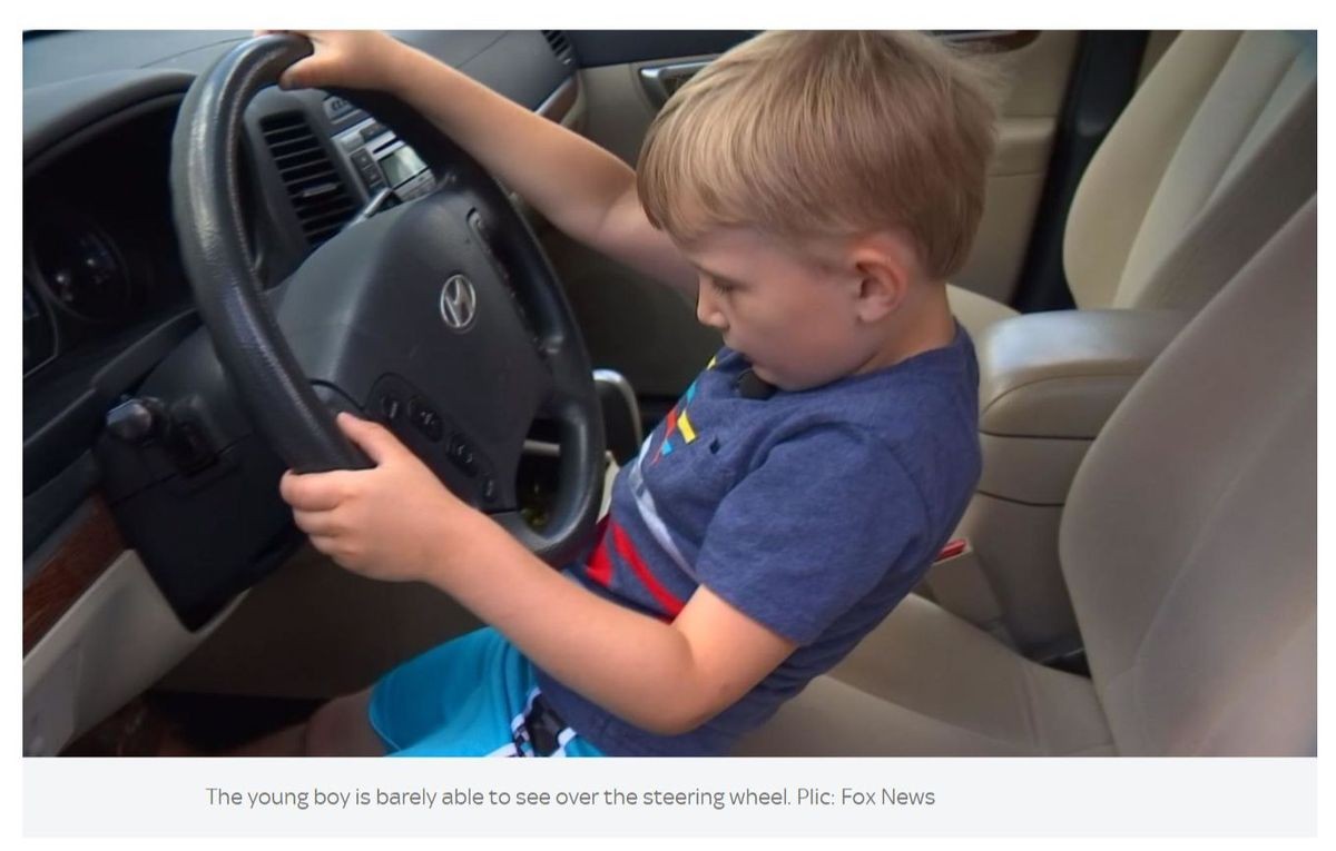 ４才児がおじいちゃんの車を運転！ スイーツを買いたくて