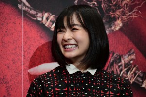 映画『地獄少女』完成披露試写会に登城した森七菜