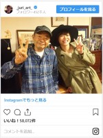 上野樹里と義父・和田誠さんのツーショット　※「上野樹里」インスタグラム