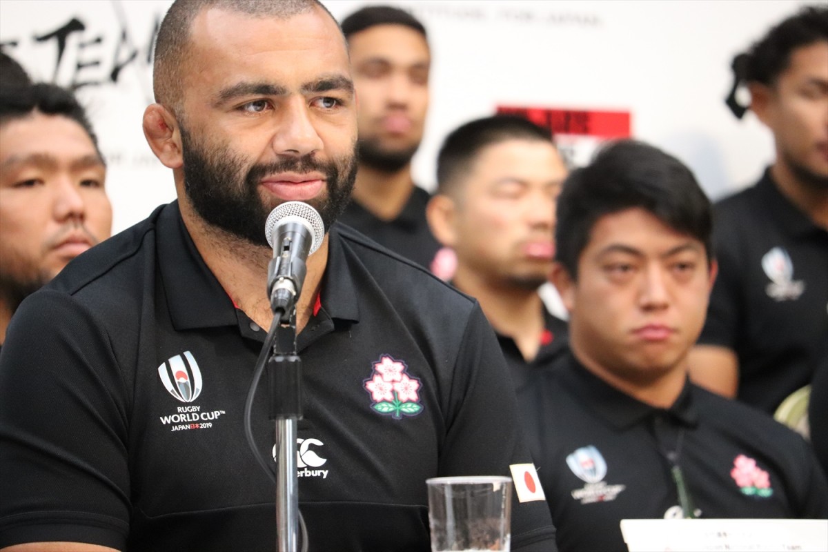 ラグビー日本代表「W杯2019日本大会」総括記者会見の模様 リーチマイケル主将