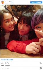 桐谷美玲＆水川あさみ＆ブルゾンちえみ『人パー』幸せ3ショット　※「ブルゾンちえみ」インスタグラム