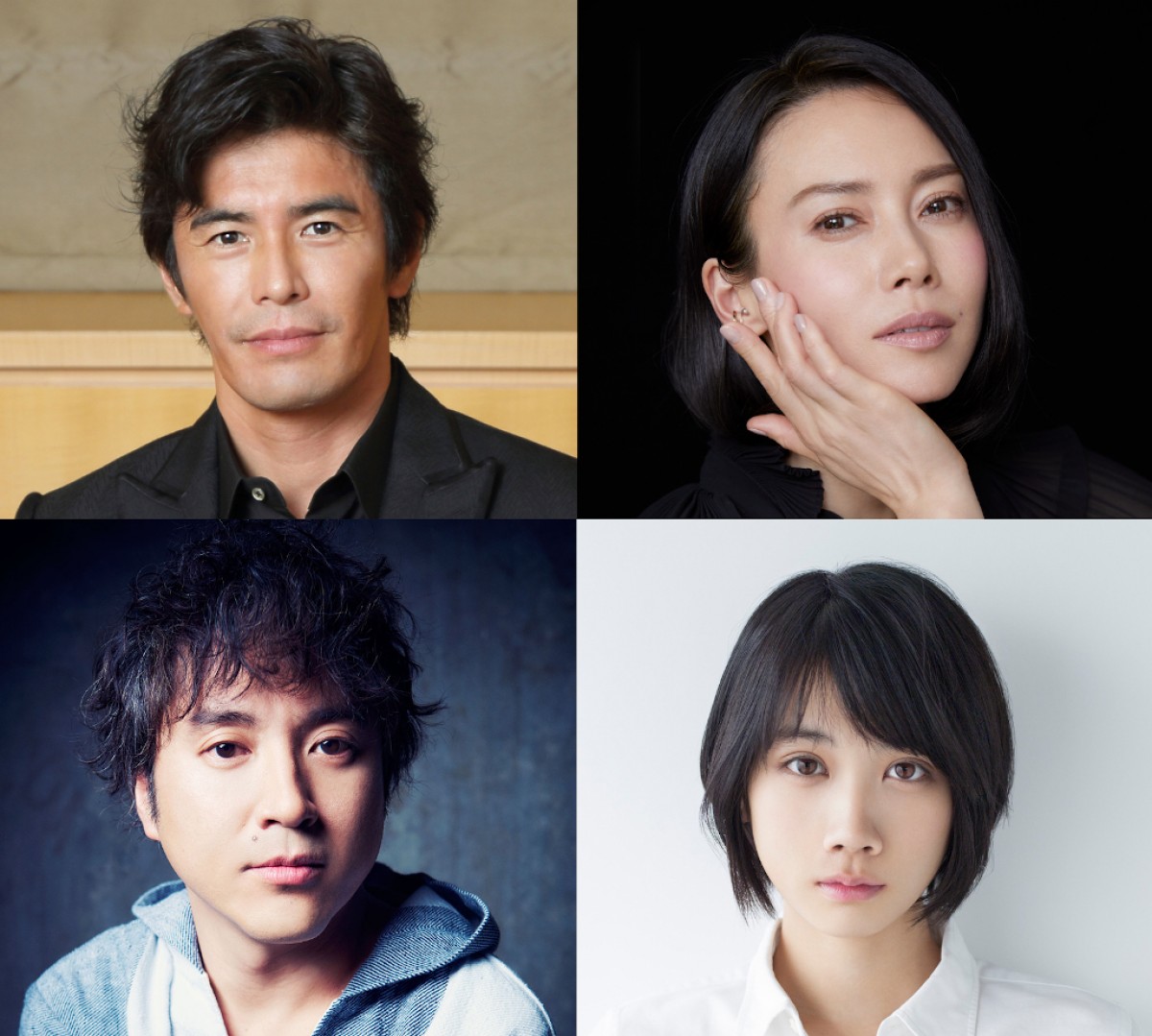 金曜ドラマ『病室で念仏を唱えないでください』(上段左から)主演の伊藤英明、中谷美紀、(下段左から)ムロツヨシ、松本穂香