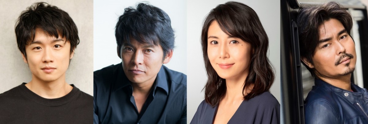 『連続ドラマW 頭取 野崎修平』メインキャスト陣(左から)風間俊介、織田裕二、松嶋菜々子、小澤征悦