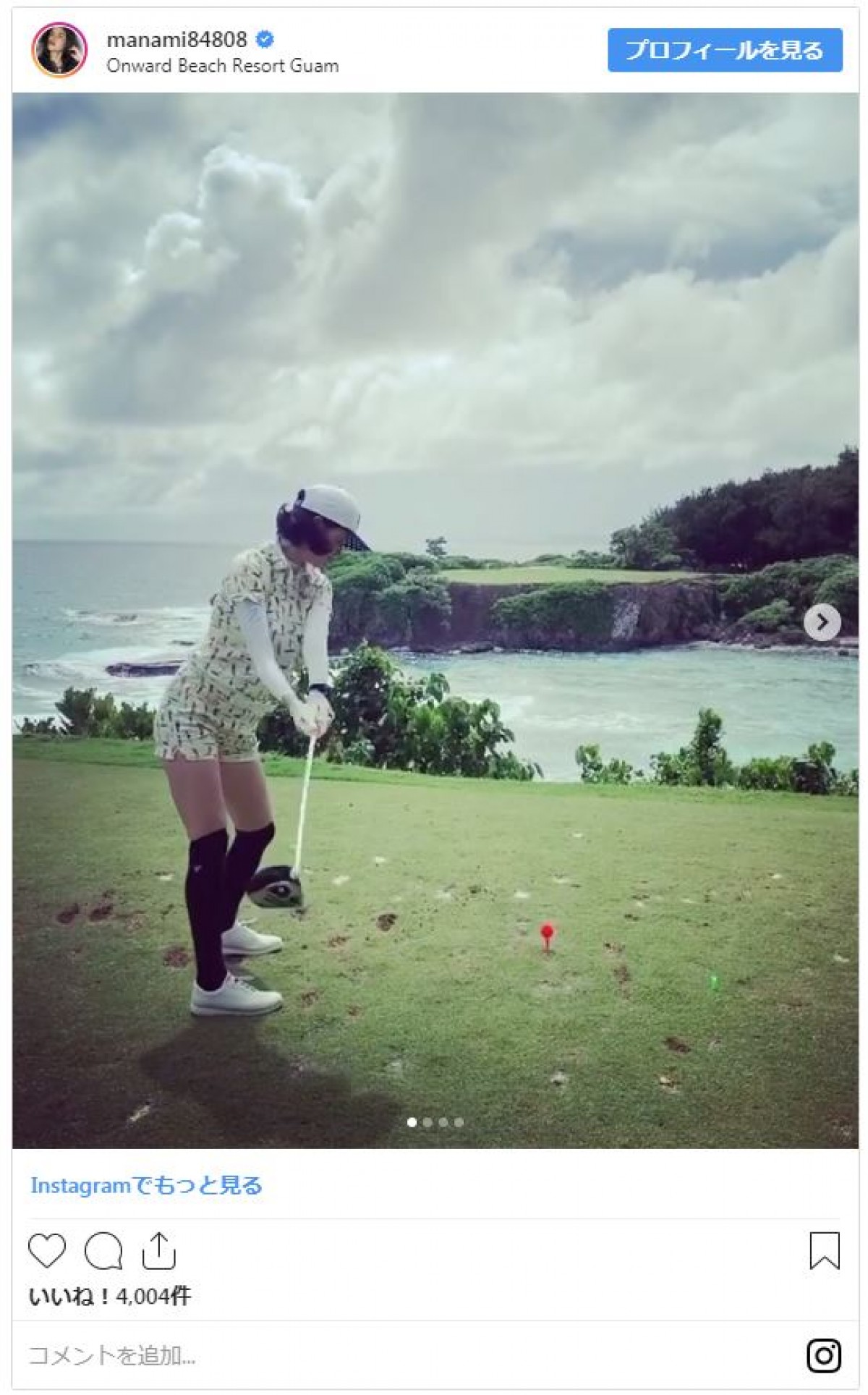 橋本マナミ、太ももあらわのゴルフウェア姿がかわいい！