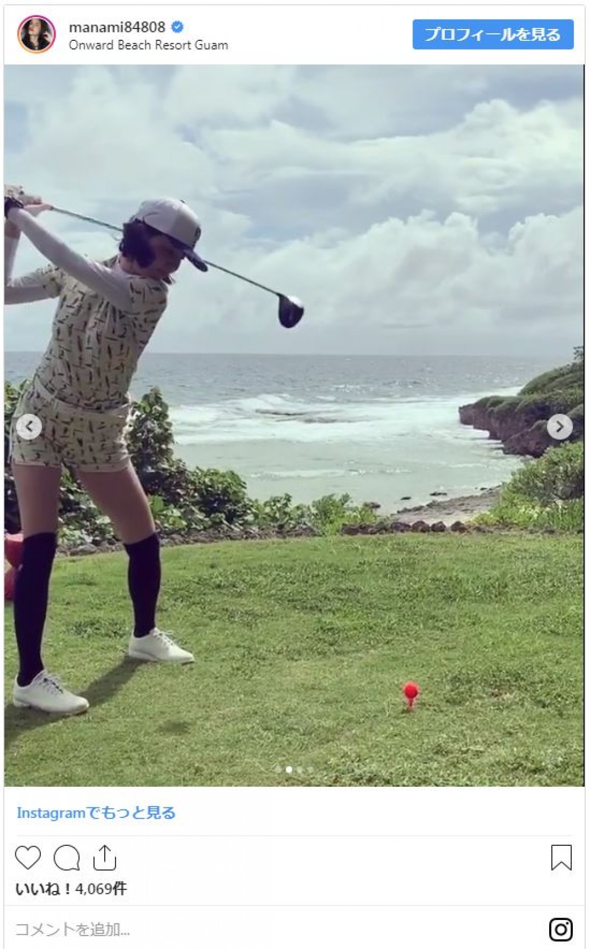 橋本マナミ、太ももあらわのゴルフウェア姿がかわいい！
