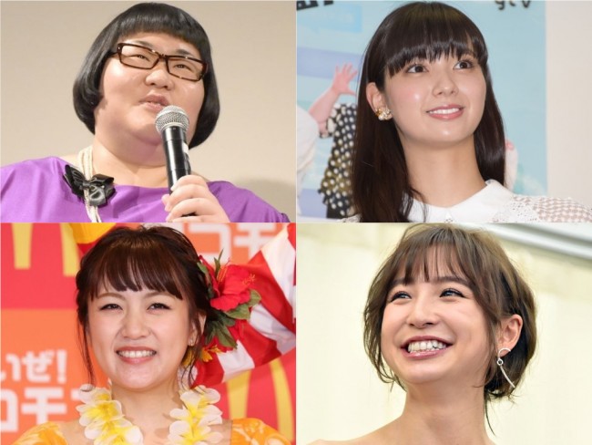 （左上から時計回りで）メイプル超合金・安藤なつ、新川優愛、篠田麻里子、高橋みなみ