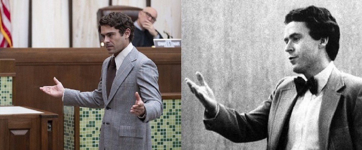 映画『テッド・バンディ』よりザック・エフロン演じるテッド・バンディ(左)、実在したテッド・バンディ(右・本人)