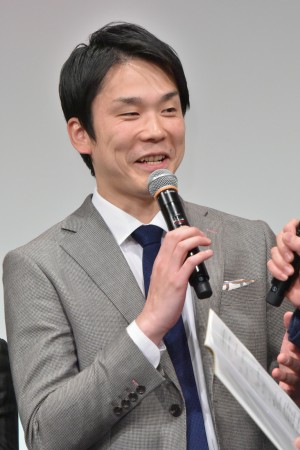 M‐1グランプリ2019 決勝進出者発表会見に登場した,かまいたち・濱家隆一