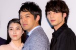 映画『ゴーストマスター』公開記念舞台挨拶に登壇した（左から）成海璃子、三浦貴大、板垣瑞生