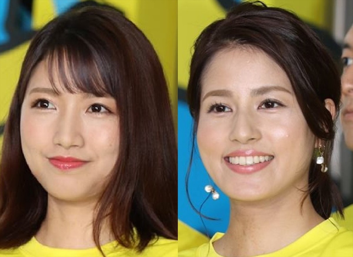 (左から)フジテレビ・三田友梨佳アナ、永島優美アナ