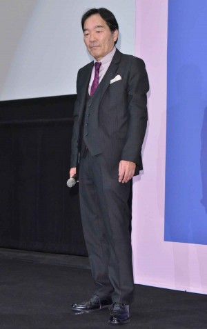 映画『ロマンスドール』完成披露試写会に登場した、きたろう