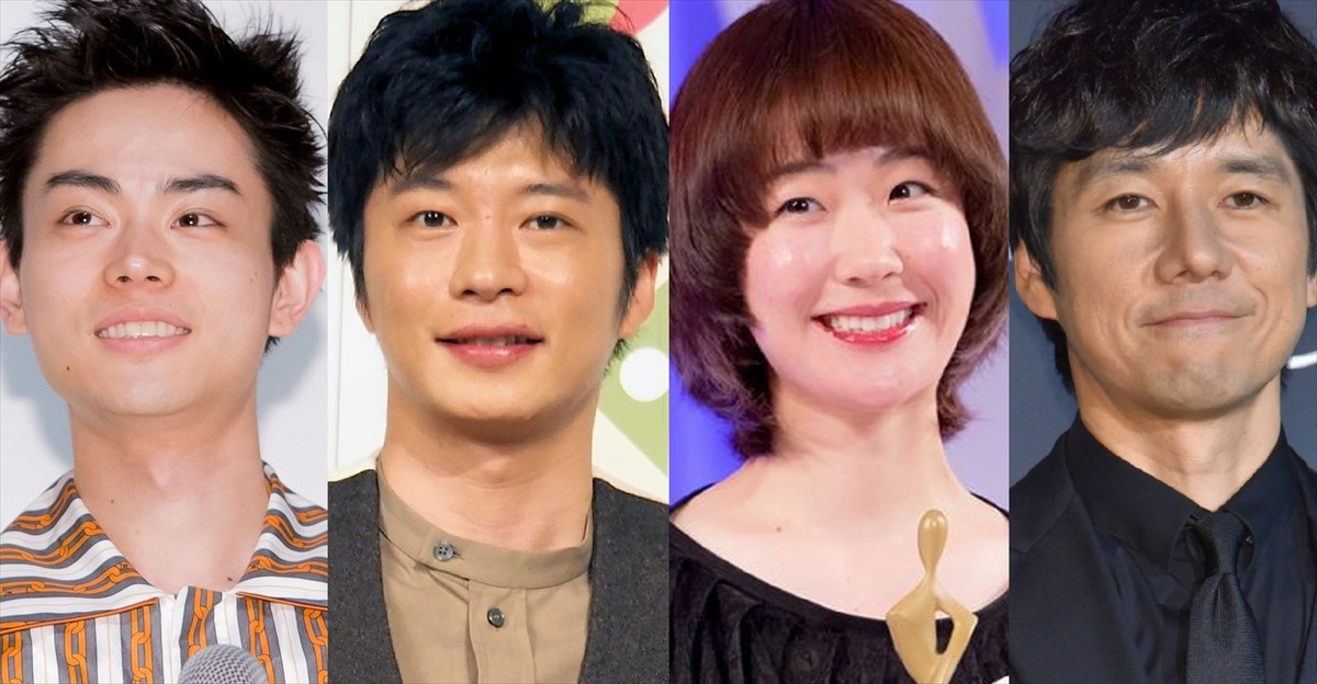 2019年主演ドラマが大きな反響を呼んだ(左から)菅田将暉、田中圭、黒木華、西島秀俊